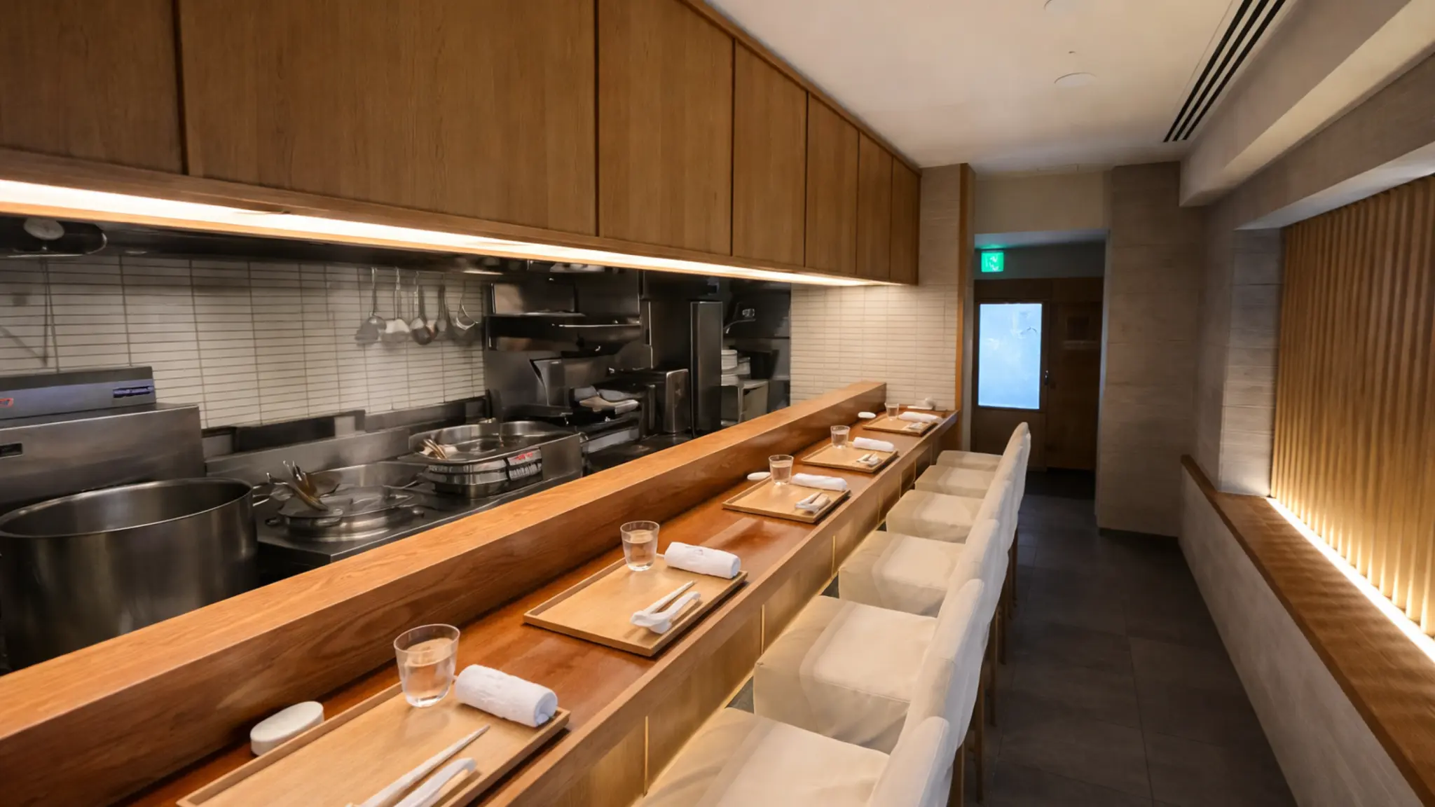 Ginza Hachigou Tokyo ramen counter restaurant interior