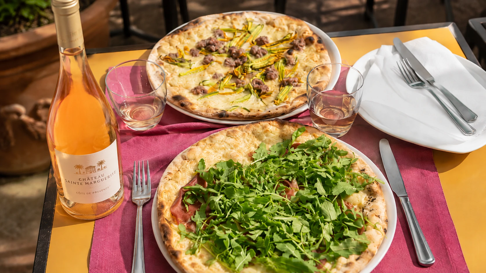 Ai Marmi Rome pizza, fried appetizers, beer, and casual Roman pizzeria table
