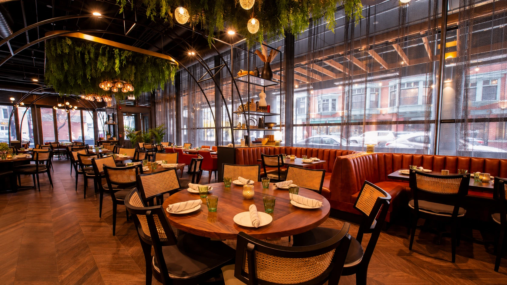 Colorful dining room at Alpana restaurant in Chicago