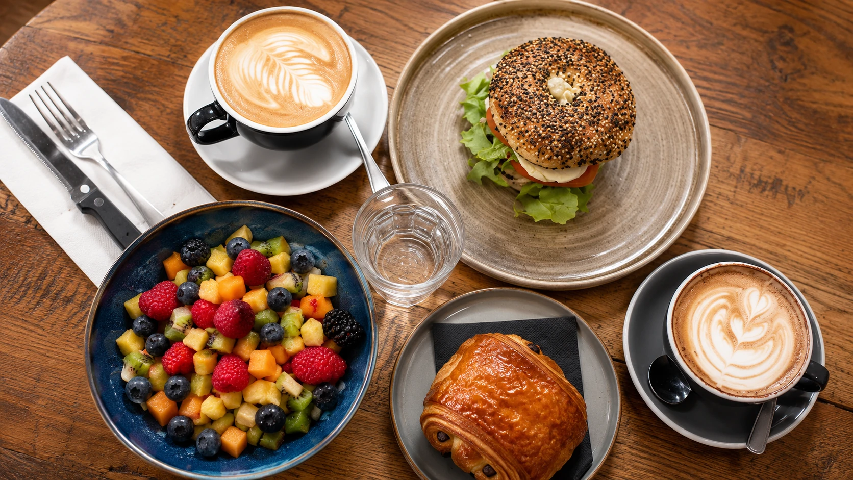 Barnum Roma Rome cafe table with espresso, pastry, and breakfast dishes
