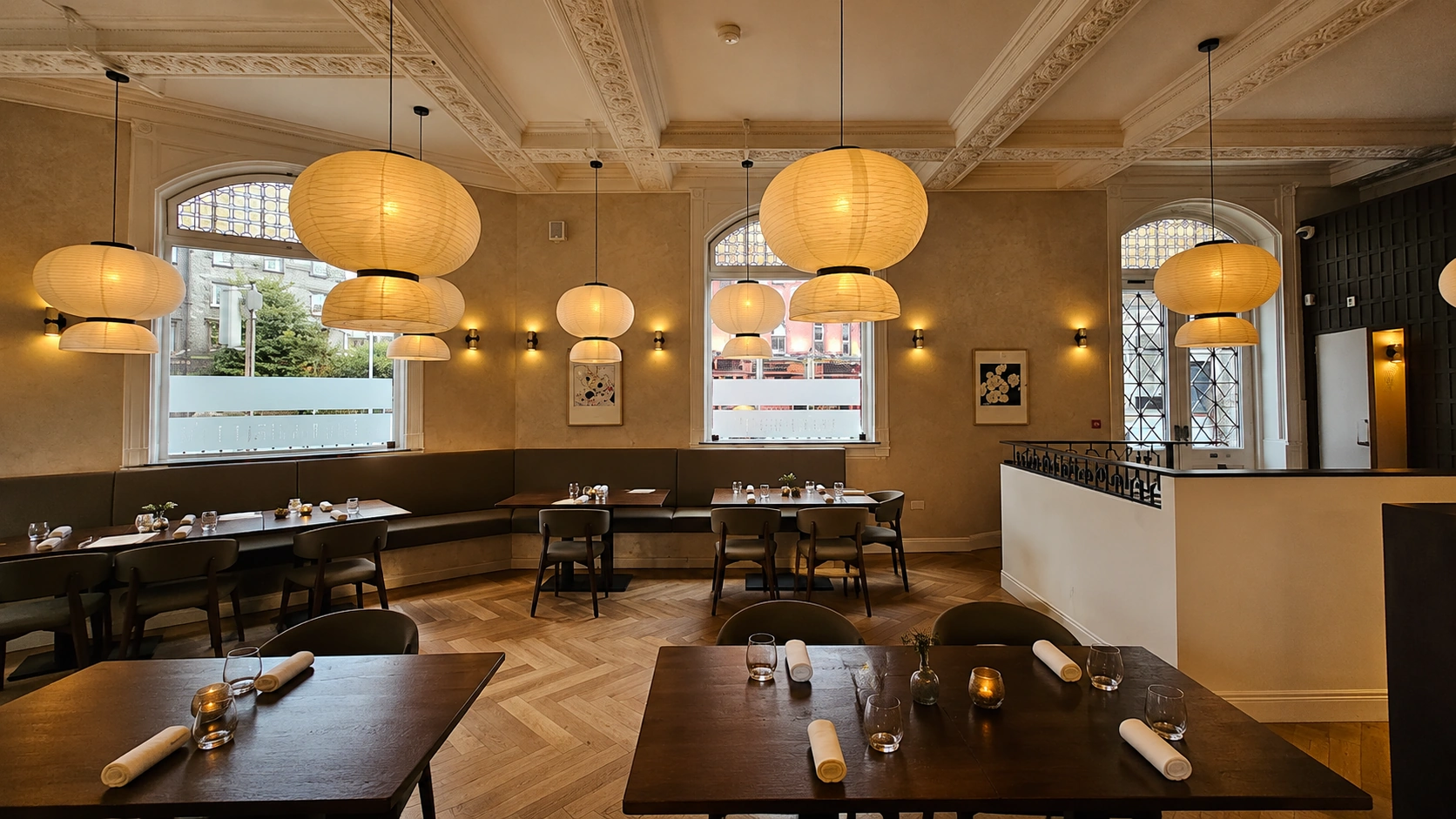 Restaurant dining room at D'Olier Street Restaurant in Dublin, a tasting menu restaurant