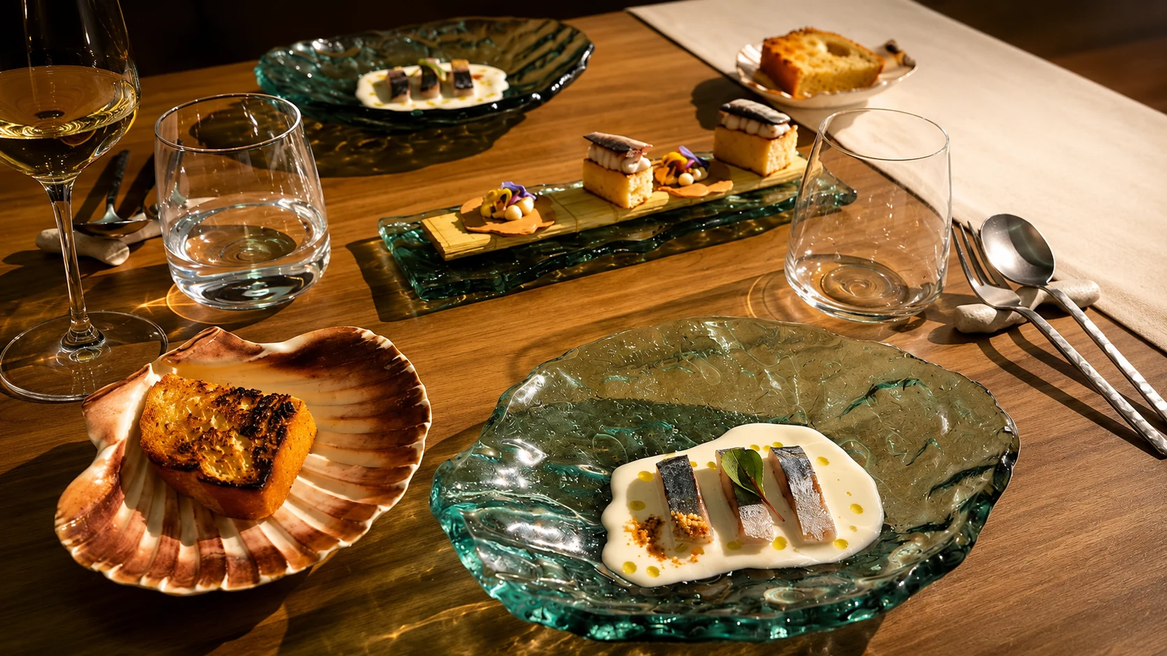 Fishology Barcelona seafood dish with garnish on a white plate