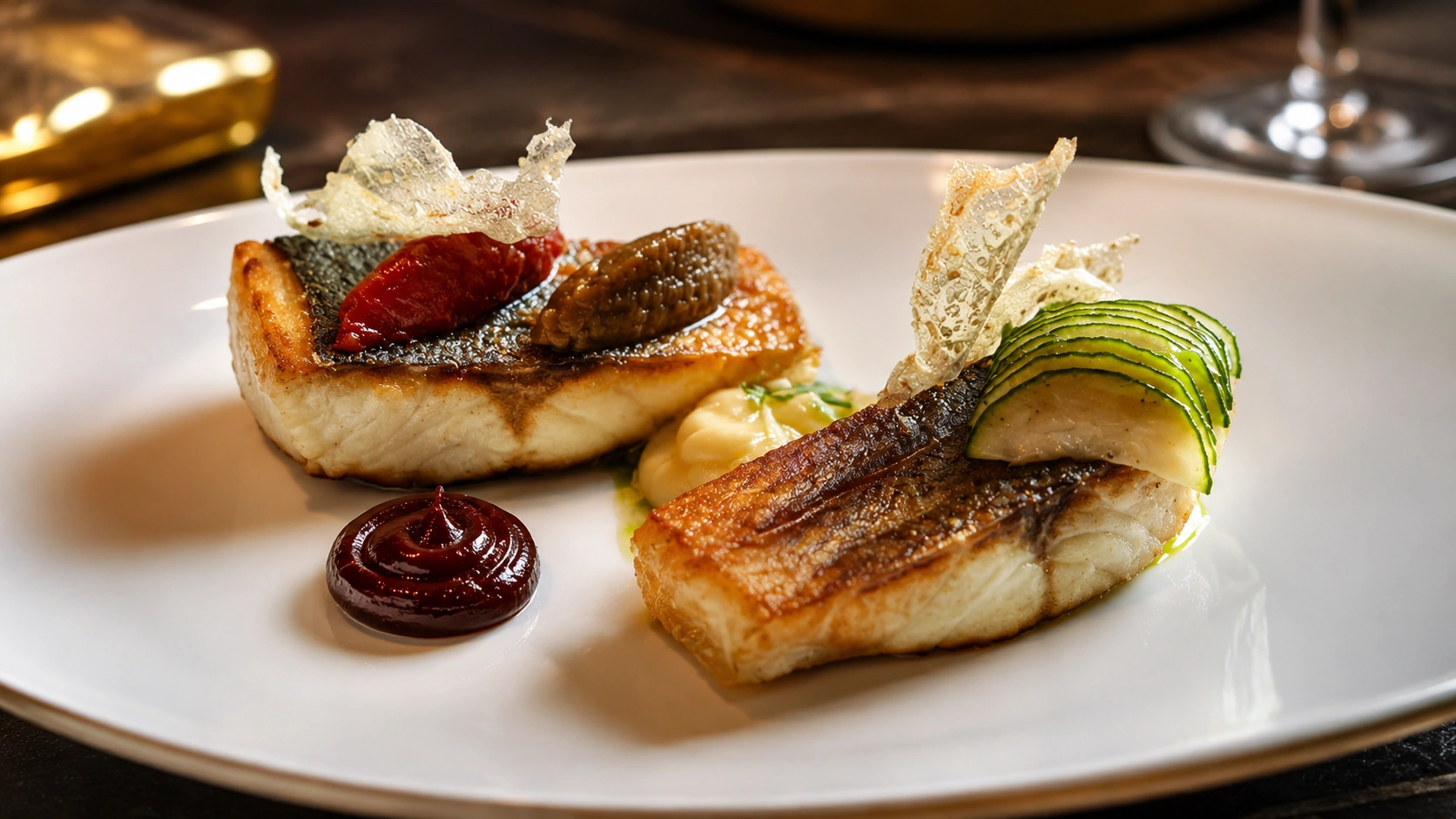 Dining table and dishes at Glovers Alley in Dublin, a fine dining restaurant