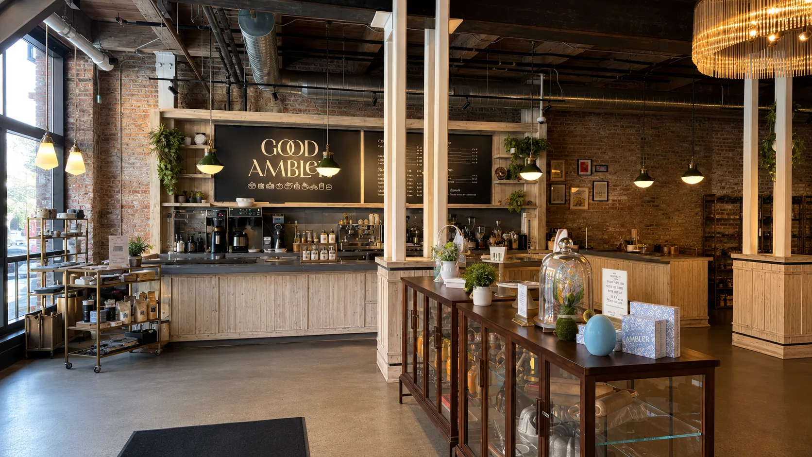Pastry counter and cafe interior at Good Ambler in Chicago