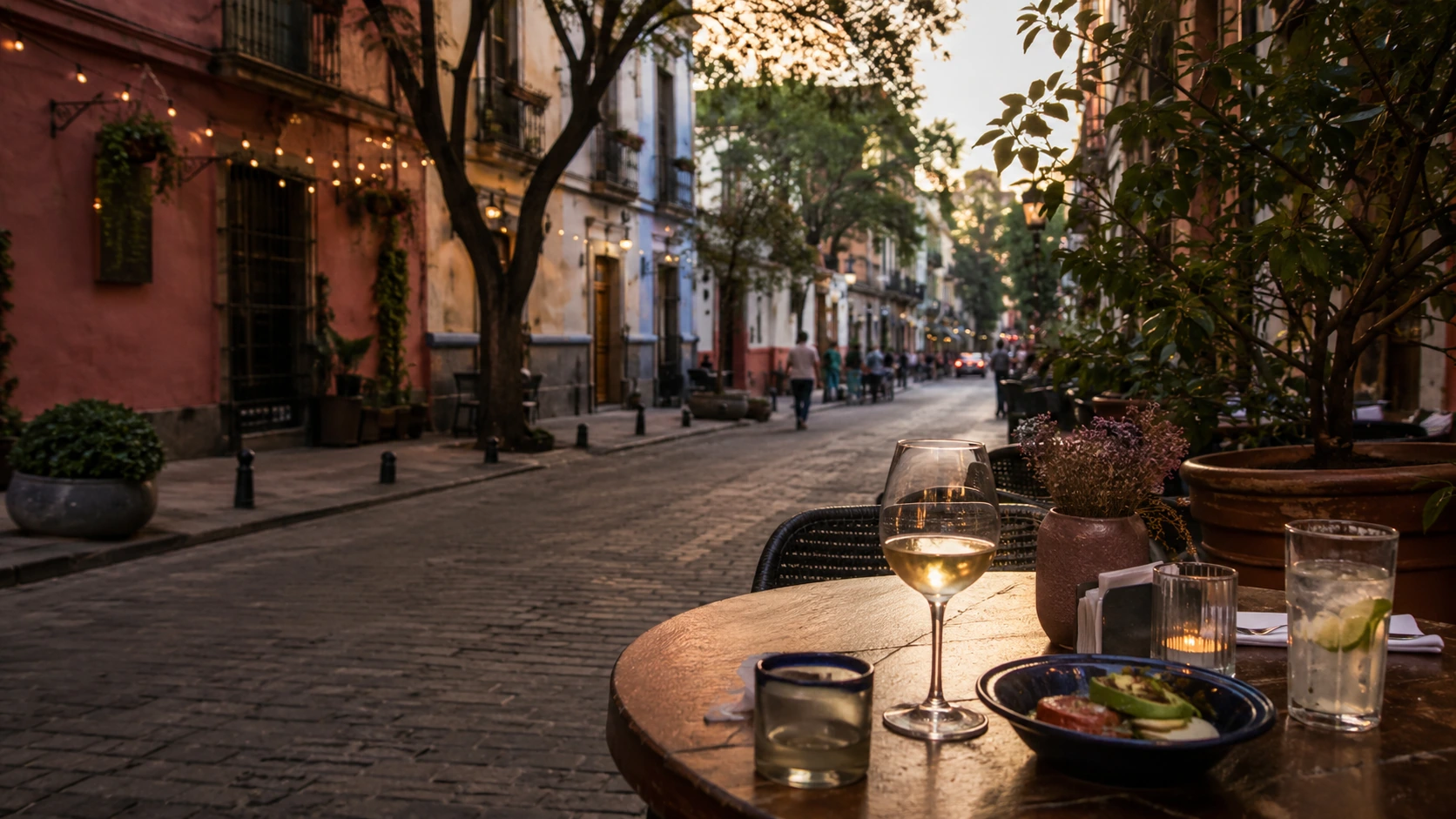 Mexico City Nick's Picks guide hero image with tacos, small plates, salsa, and cocktails