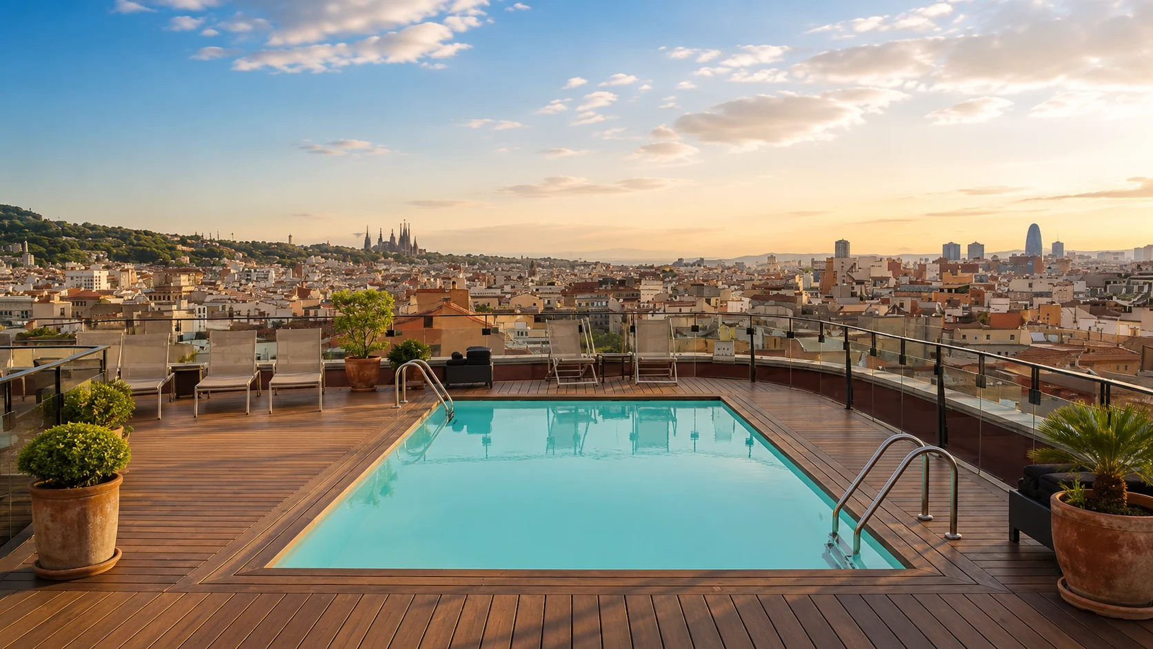 Hotel 1898 Barcelona rooftop pool with city views
