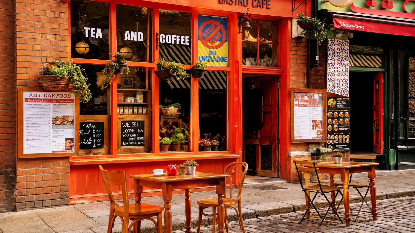 Coffee shop at Joy of Chá in Dublin, a tea, coffee and breakfast spot