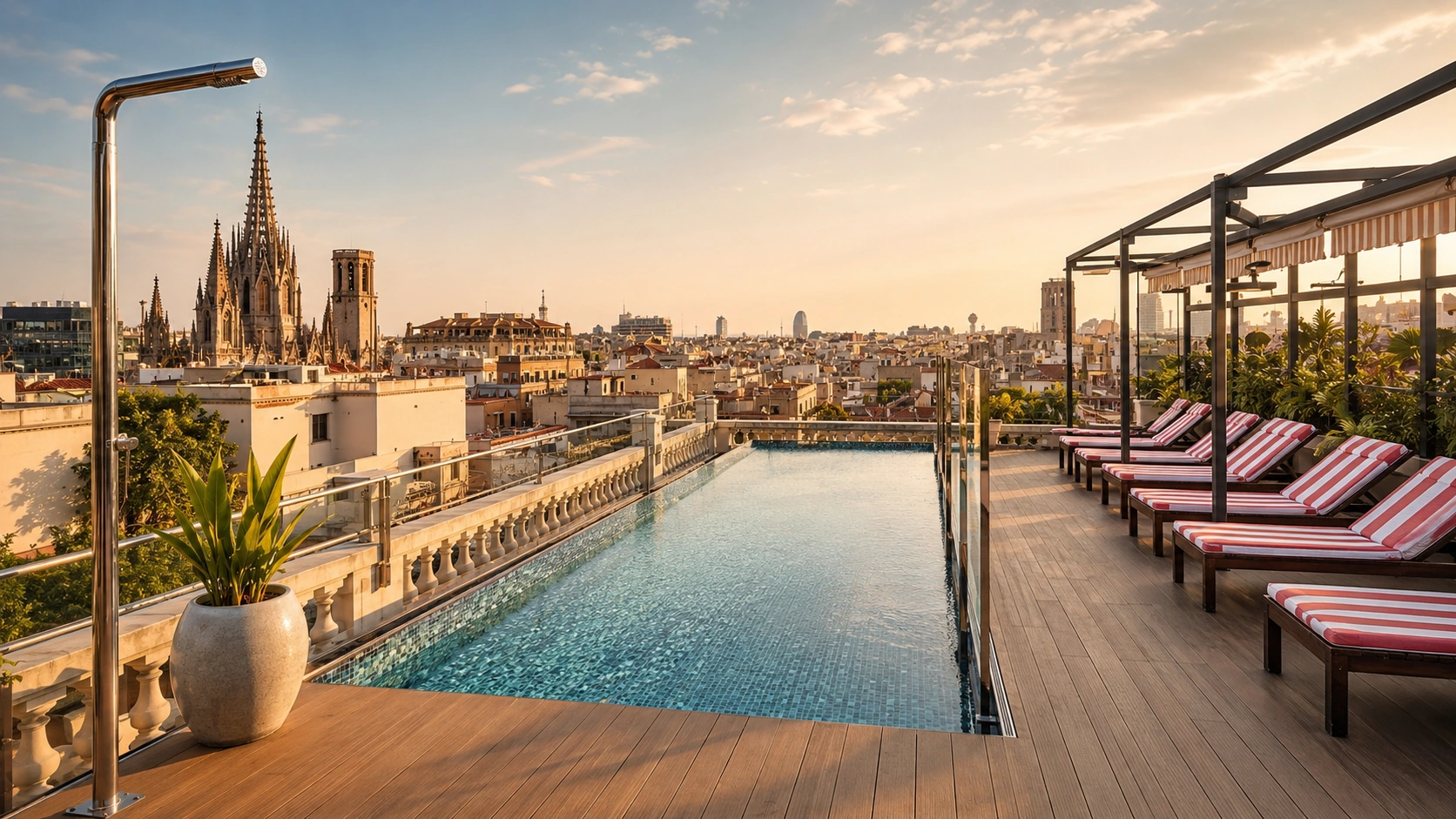 Kimpton Vividora Barcelona rooftop pool with city views