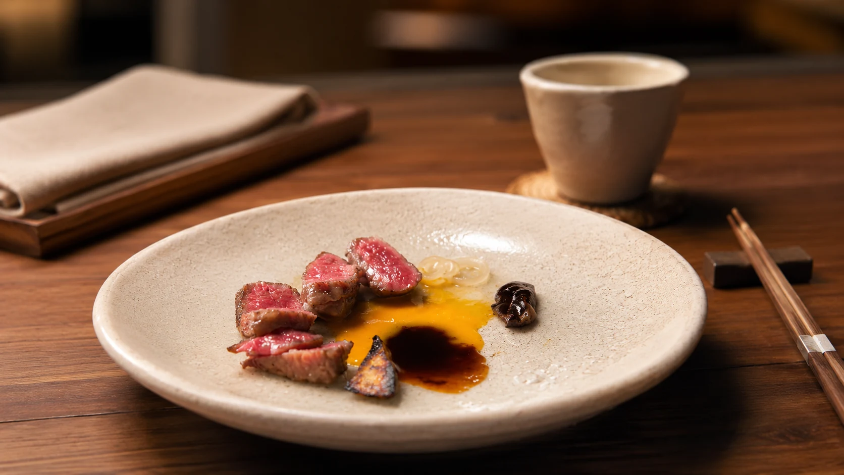 Koy Shunka Barcelona sashimi, small plates, and sake at the sushi counter