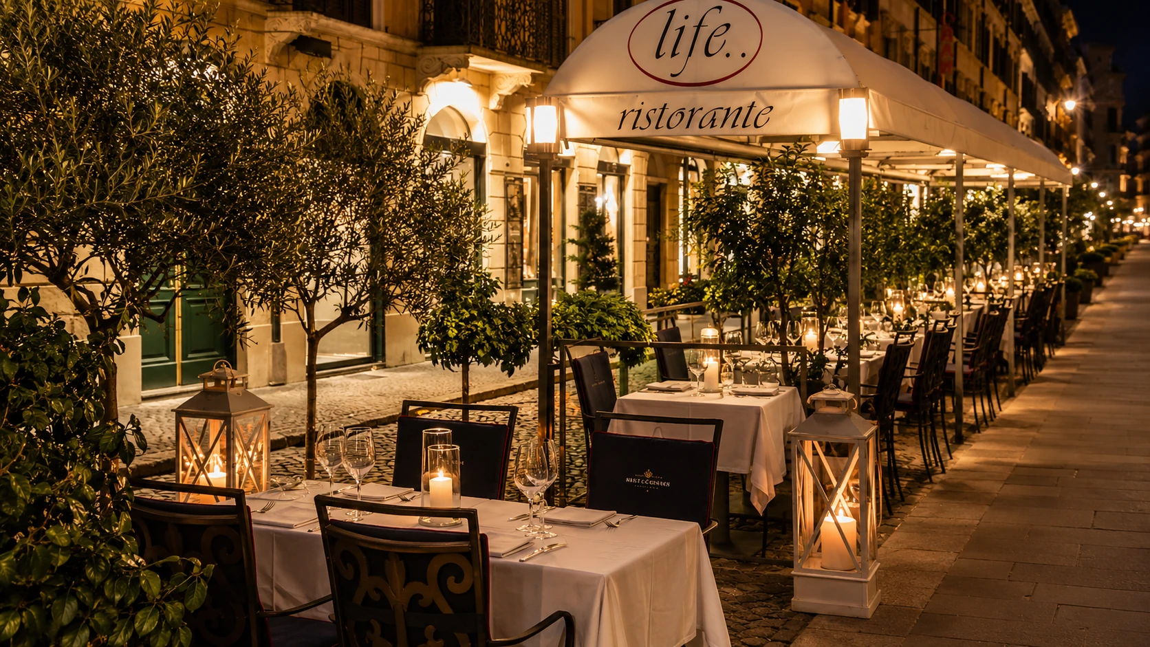 Life Ristorante Rome seafood pasta with shrimp and tomato sauce