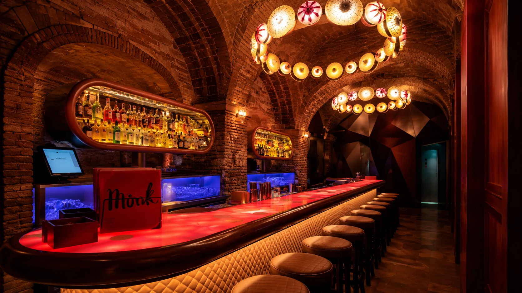 Monk Barcelona speakeasy cocktail bar interior in El Born