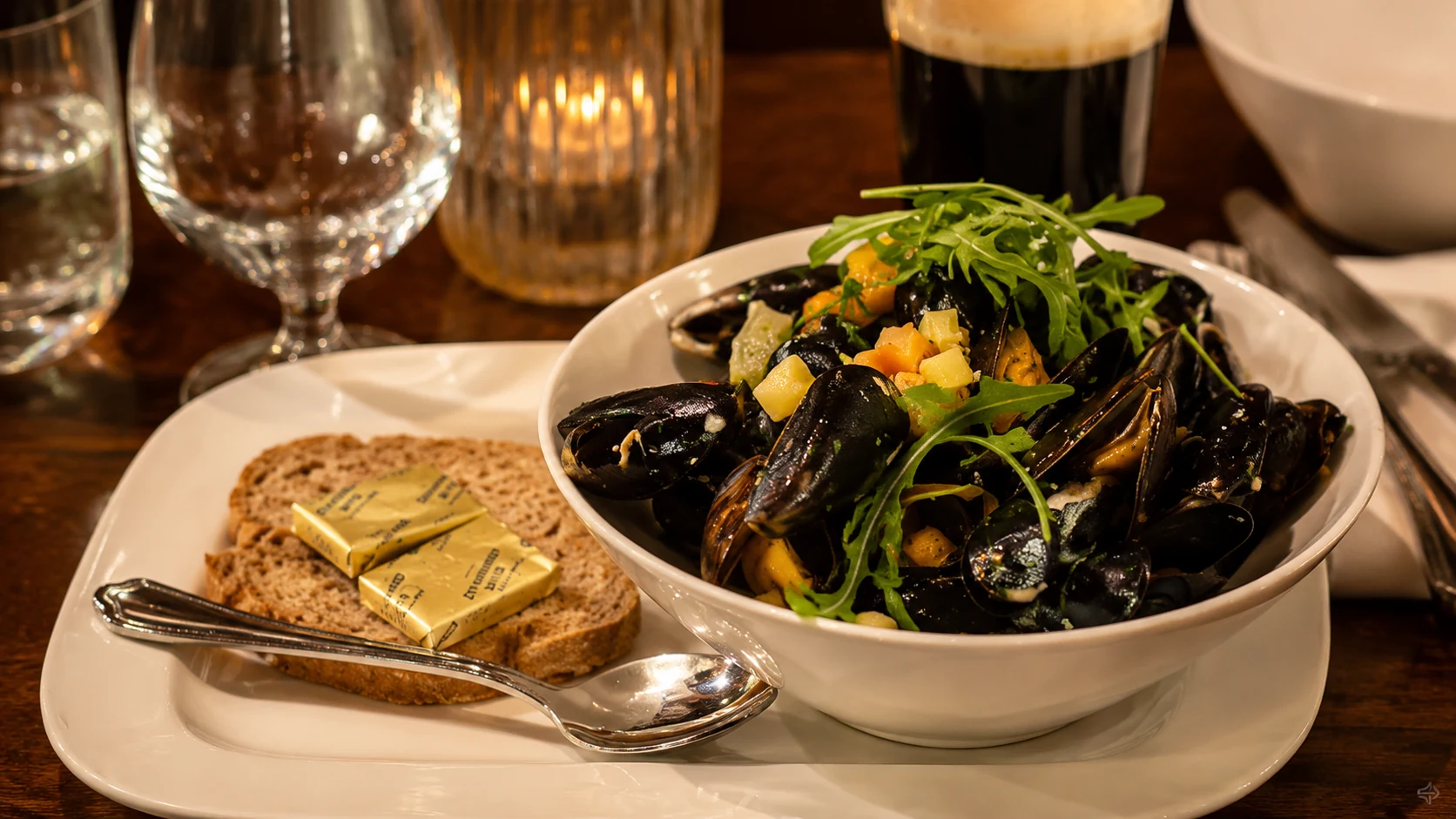 Dinner dish at The Old Mill in Dublin, a irish comfort food restaurant