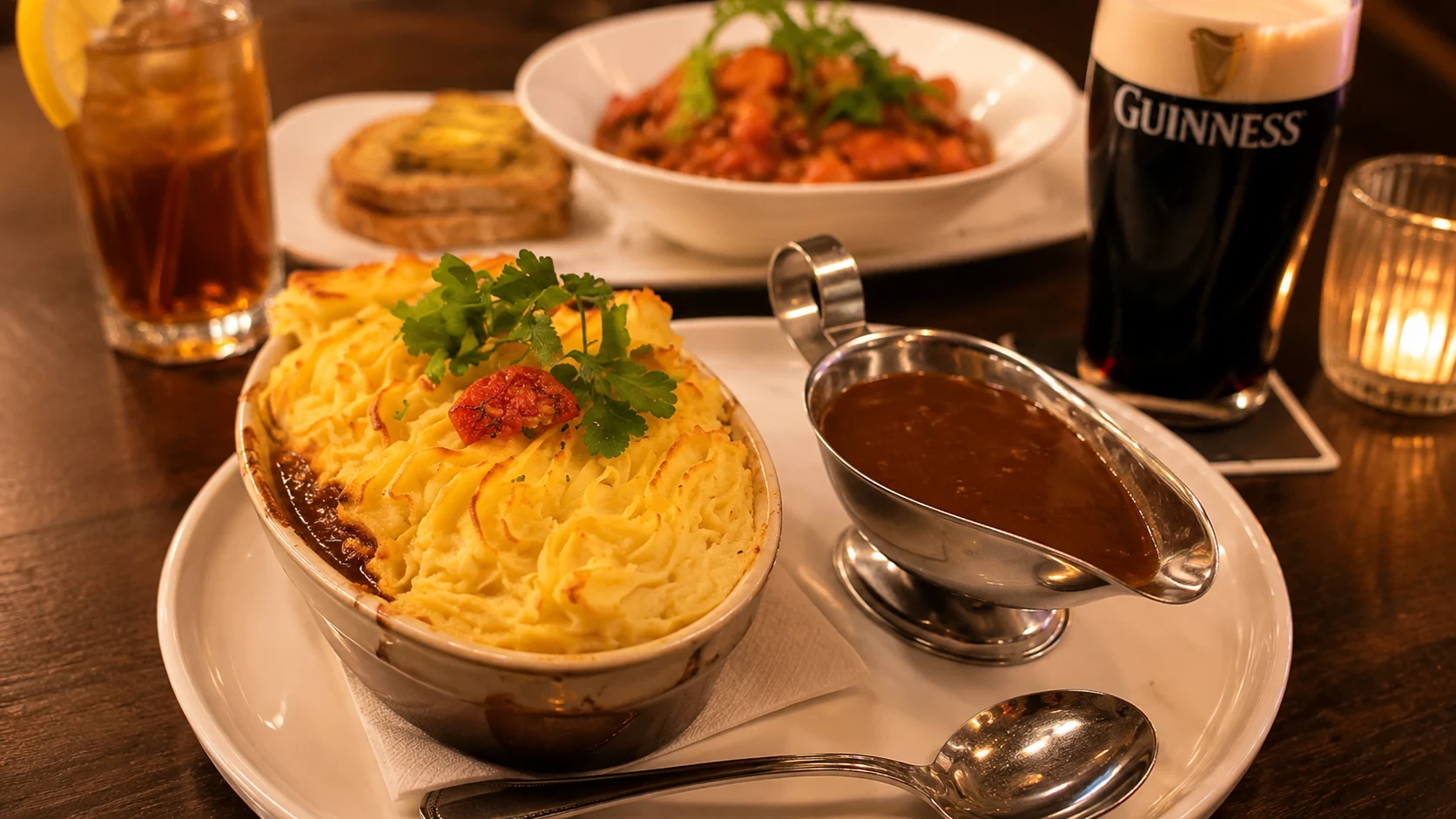 Dinner dish at The Old Mill in Dublin, a irish comfort food restaurant