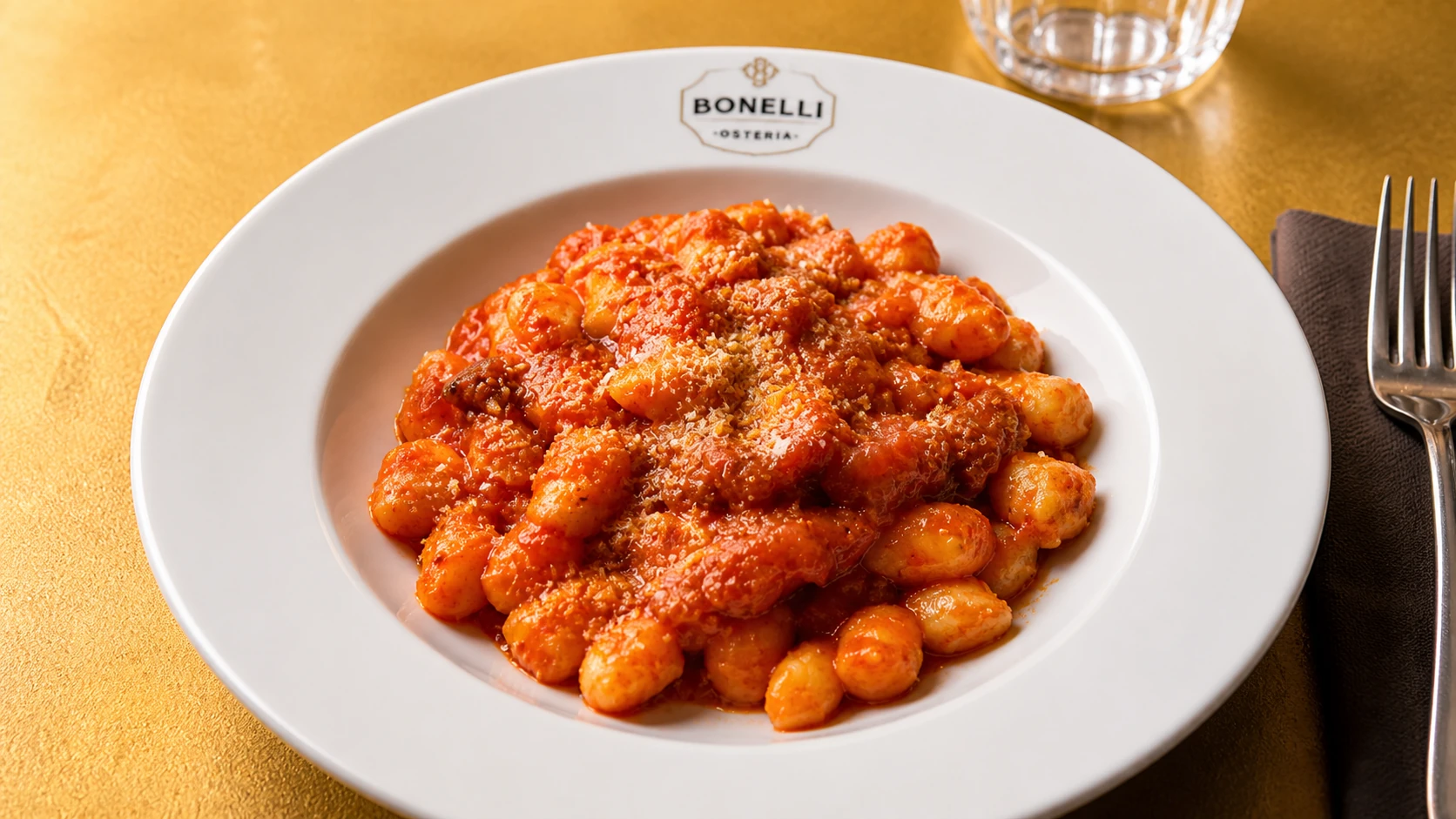 Osteria Bonelli Rome pasta, meat dish, wine, and casual trattoria table