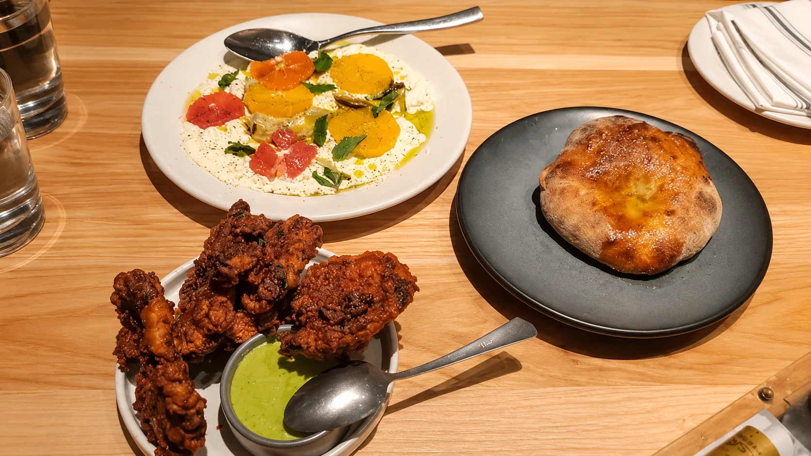 Crispy chicken and small plates at Rose Mary restaurant in Chicago