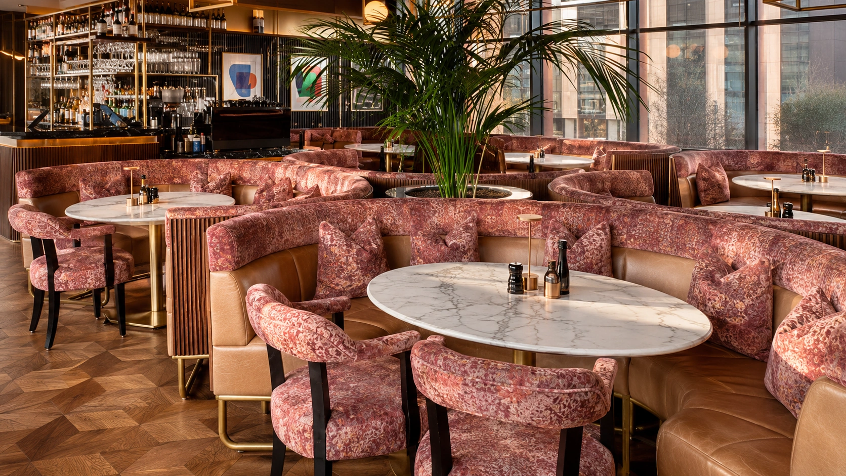 Restaurant dining room at Ryleigh's Rooftop Steakhouse in Dublin, a steakhouse restaurant