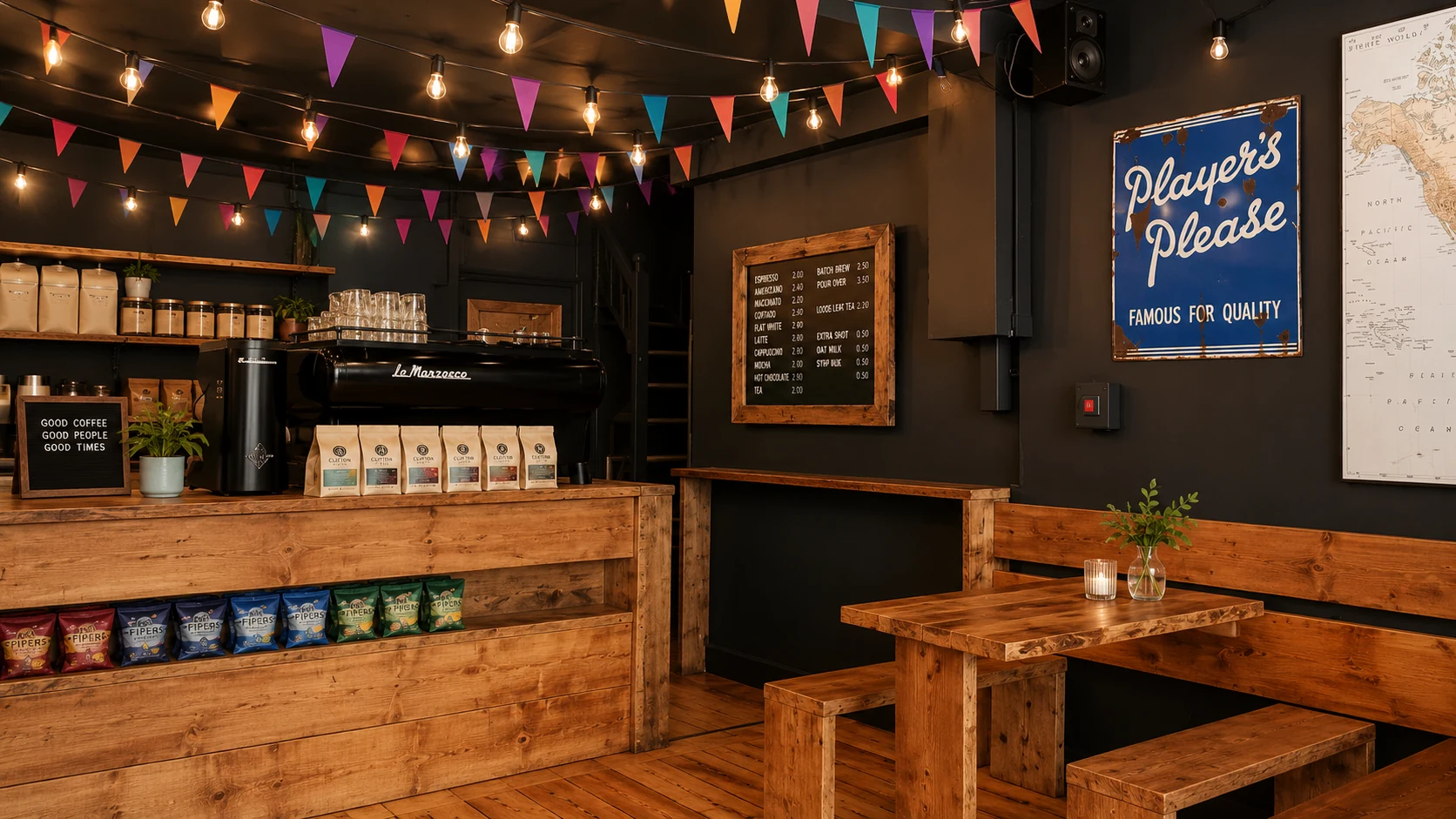 Restaurant dining room at Shoe Lane Coffee in Dublin, a coffee shop spot