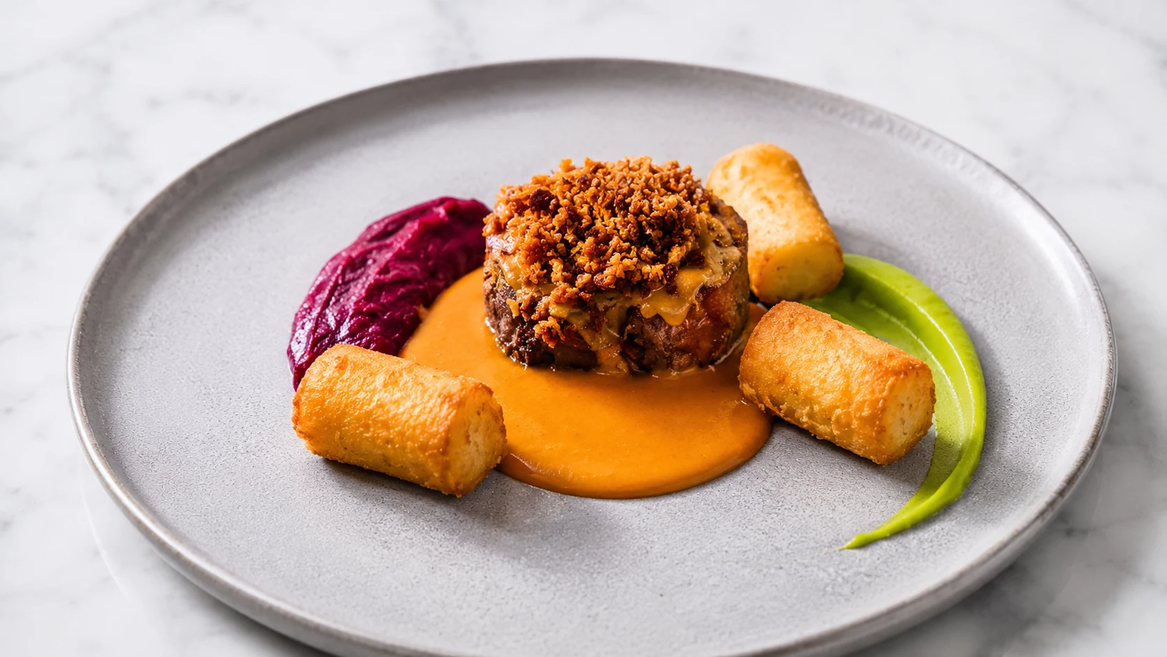 Restaurant dish at Six by Nico Dublin in Dublin, a set menu dinner restaurant