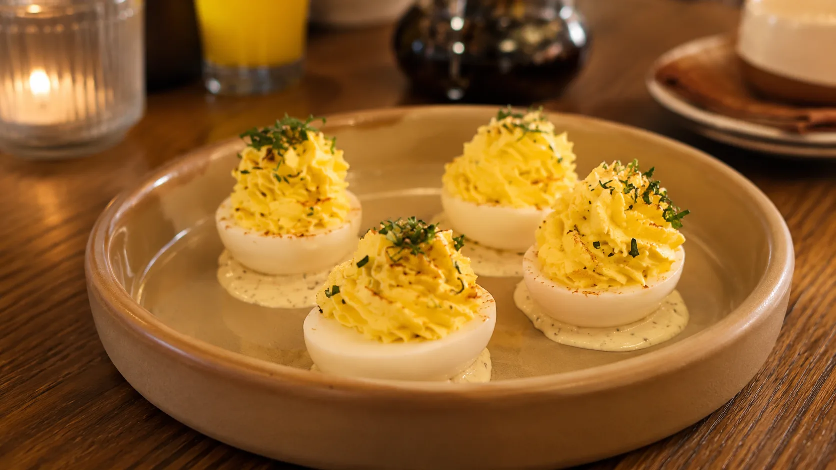 Deviled eggs at The Oakville Grill and Cellar in Chicago