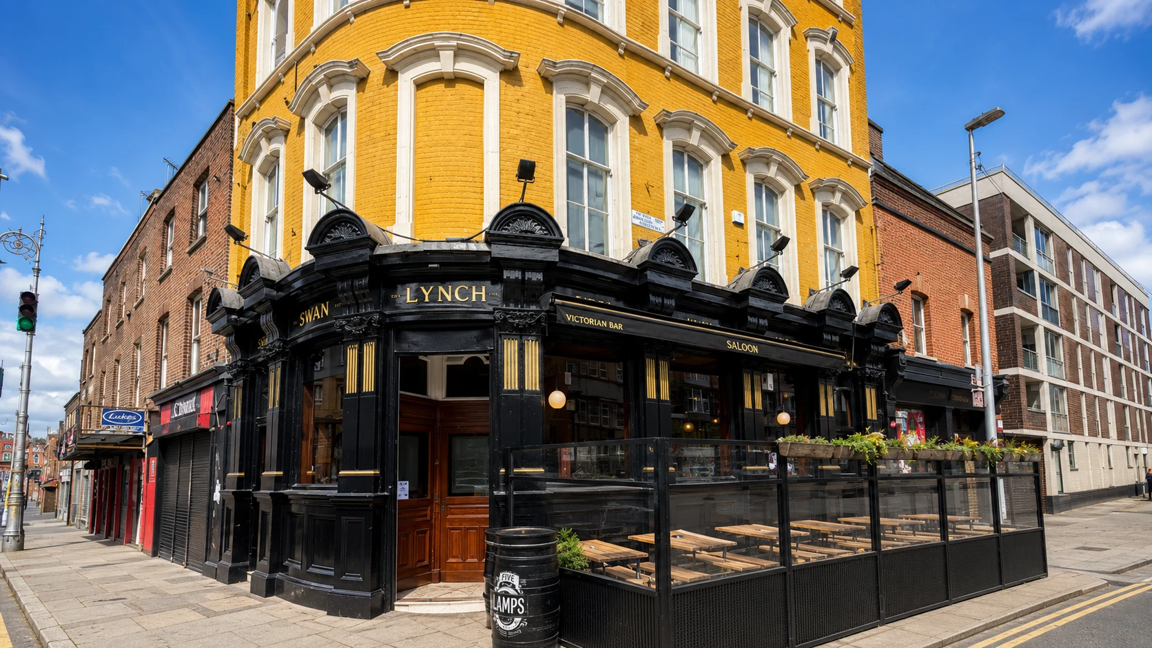 Restaurant dining room at The Swan Bar in Dublin, a victorian pub spot