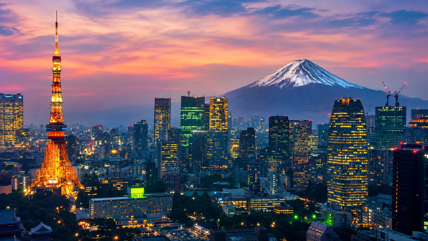 Tokyo skyline and travel scene for a food-first restaurant guide